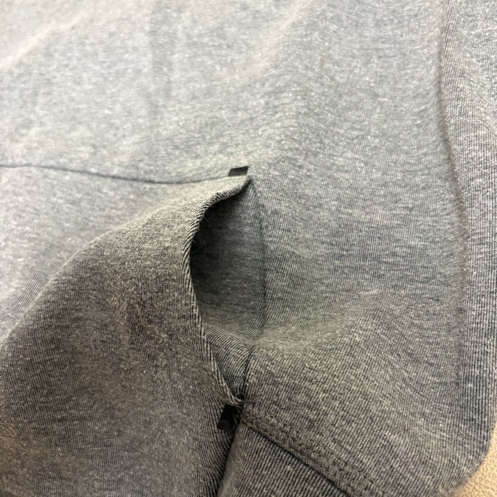 NIKE sz S Tech Fleece Sweatshirt Gray Big Swoosh Teal Back Logo - Picture 6 of 12